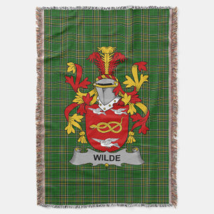 Irish Wilde Jackar om Arm Family Crest Ireland Filt