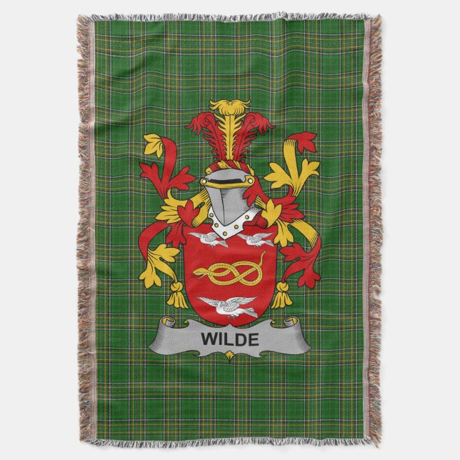 Irish Wilde Jackar om Arm Family Crest Ireland Filt (Framsidan Vertikal)