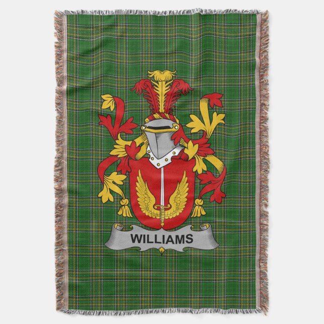 Irish Williams Jackar Arm Family Crest Ireland Filt (Framsidan Vertikal)