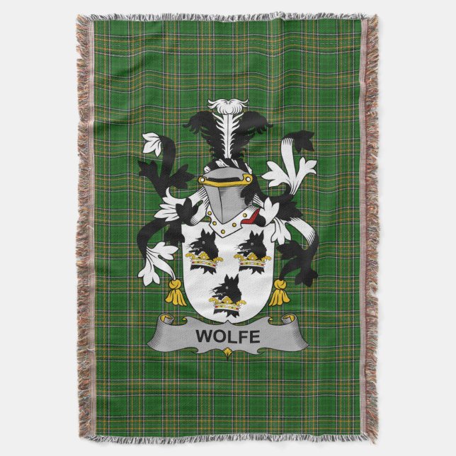 Irish Wolfe Jackar om Arm Family Crest Ireland Filt (Framsidan Vertikal)