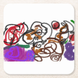 Irish Wolfhound art Underlägg Papper Kvadrat