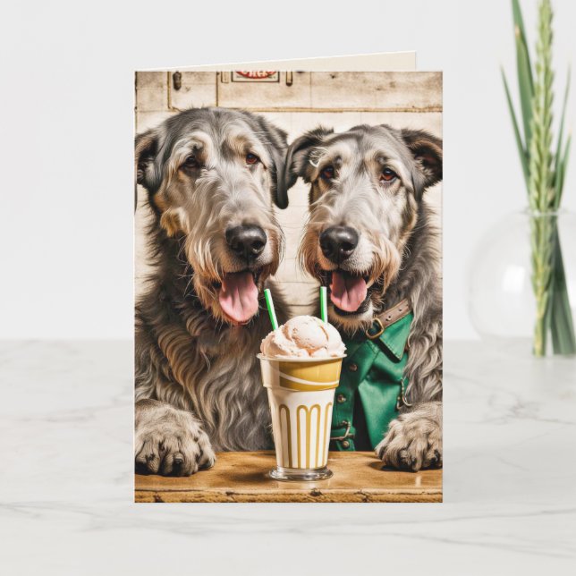Irish Wolfhound Birthday Kort (Framsida)