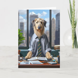 Irish Wolfhound Businessman för Fars dag Kort