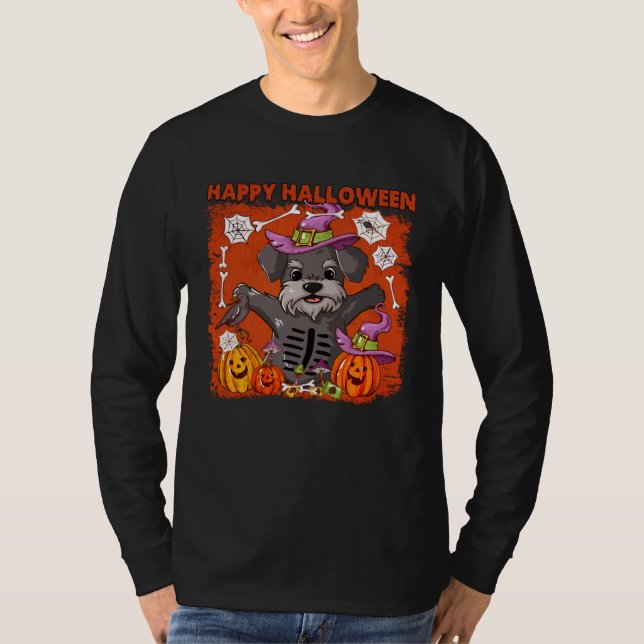 Irish Wolfhound Dog Happy Halloween T Shirt (Framsida)