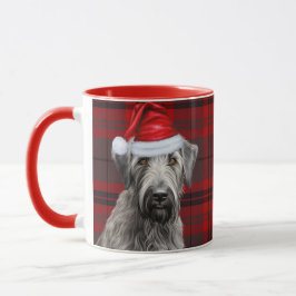 Irish Wolfhound Dog Red Plaid Christmas Mugg