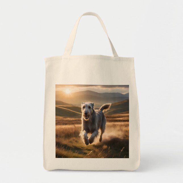 Irish Wolfhound Elegant Livsmedel Tote Bag Tygkasse (Framsidan)