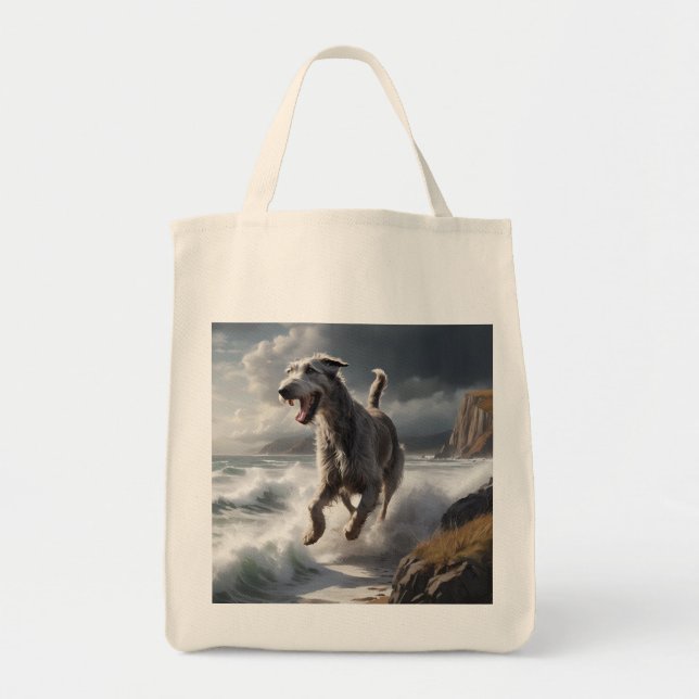 Irish Wolfhound Elegant Livsmedel Tote Bag Tygkasse (Framsidan)