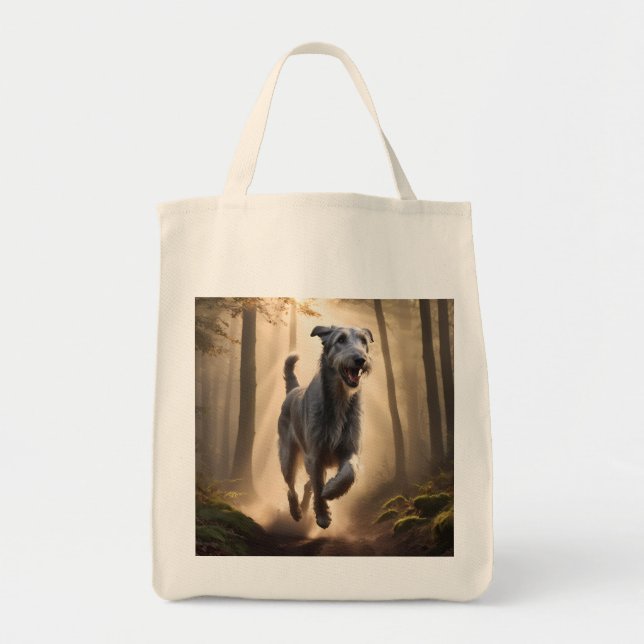 Irish Wolfhound Elegant Livsmedel Tote Bag Tygkasse (Framsidan)