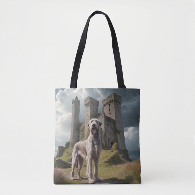 Irish Wolfhound Elegant Shoulder Tote Bag Tygkasse (Framsida)