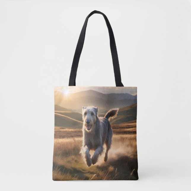 Irish Wolfhound Elegant Shoulder Tote Bag Tygkasse (Framsida)