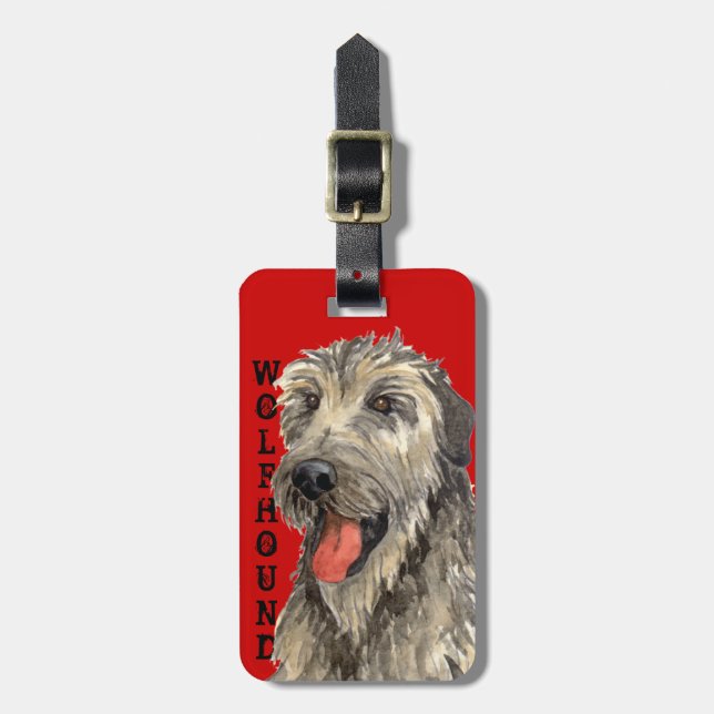 Irish Wolfhound Färg Block Bagagebricka (Vertikal Framsida)