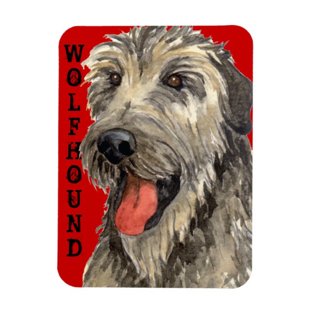 Irish Wolfhound Färg Block Magnet (Vertikal)