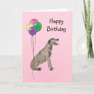 Irish Wolfhound, födelsedagsballonger Kort