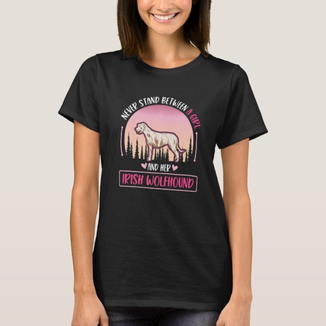 Irish Wolfhound Girl Irish Greyhound T Shirt (Framsida)