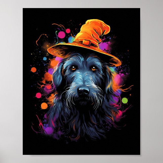 Irish Wolfhound Halloween Hund Pet Hund Poster (Framsidan)
