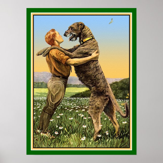 "Irish Wolfhound Hälsning" Poster (Framsidan)