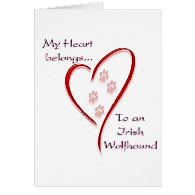 Irish Wolfhound Heart Tillhör Hälsningskort (Framsidan)