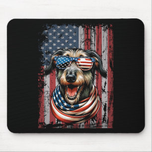 Irish Wolfhound Hund älskare US Flagga 4:e juli-pa Musmatta