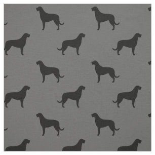 Irish Wolfhound Hund aveln Silhouettes Patterned Tyg
