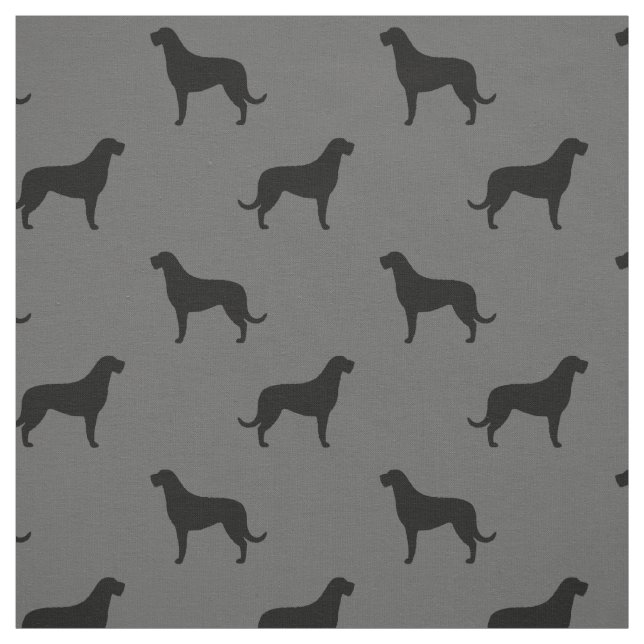 Irish Wolfhound Hund aveln Silhouettes Patterned Tyg (Provkarta)