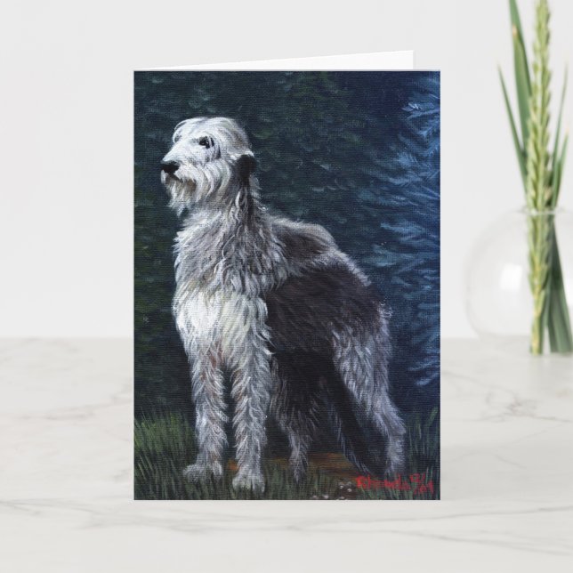 Irish Wolfhound Hund Blank Greeting Card Kort (Framsida)