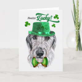 Irish Wolfhound Hund Feelin' Lucky St patrick's da Helgkort