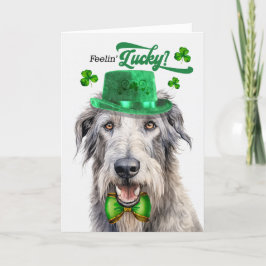 Irish Wolfhound Hund Funny St patrick's day Helgkort