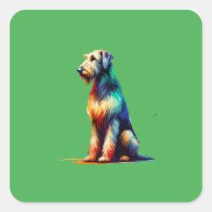 Irish Wolfhound Hund Fyrkantigt Klistermärke