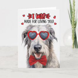 Irish Wolfhound Hund Made for Loving You Valentine Helgkort