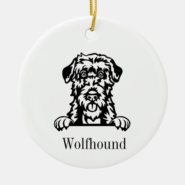Irish Wolfhound hund ornament (Framsidan)