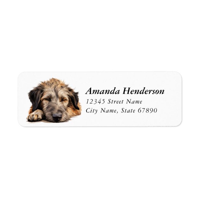 Irish Wolfhound Hund Returetiketter Returadress Etikett (Framsidan)