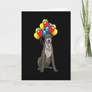 Irish Wolfhound Hund with Balloons Kort