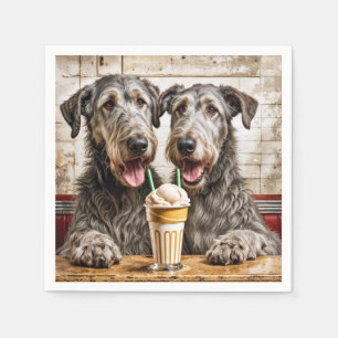 Irish Wolfhound Hundar, som delar en Milkshake Pappersservett