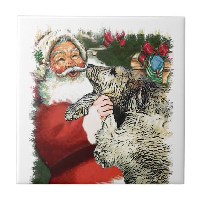 Irish Wolfhound jul Kakelplatta (Framsidan)
