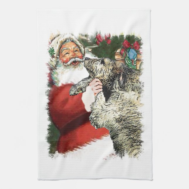 Irish Wolfhound jul Kökshandduk (Vertikal)