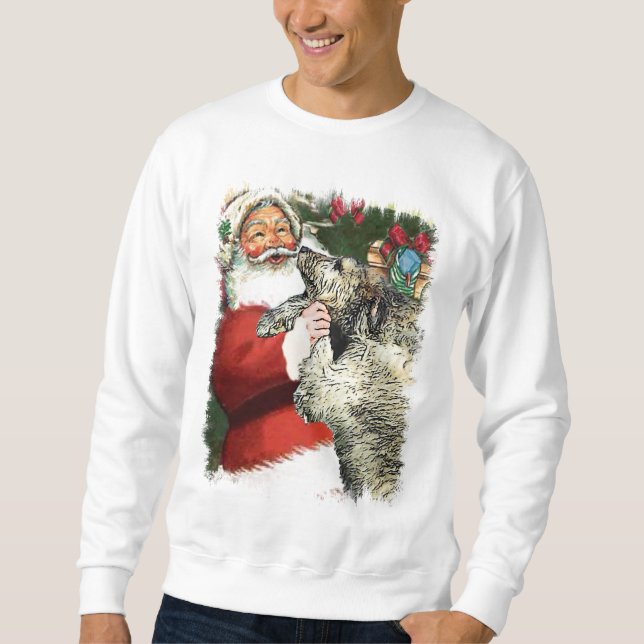 Irish Wolfhound-julklappar Lång Ärmad Tröja (Framsida)