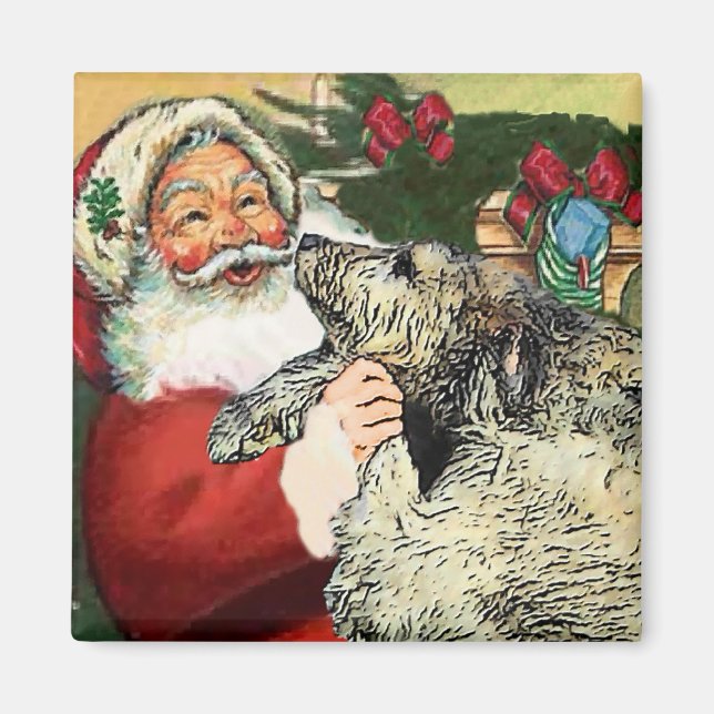 Irish Wolfhound-julklappar Magnet (Framsidan)