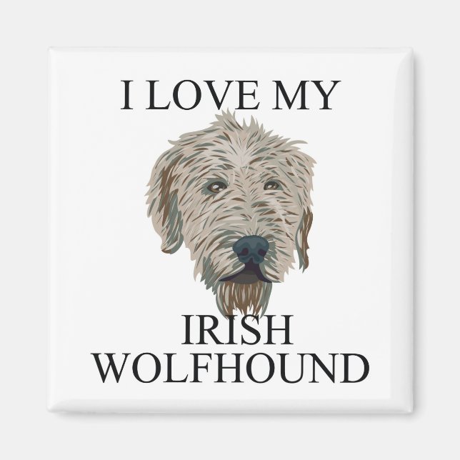 Irish Wolfhound Kärlek! Magnet (Framsidan)