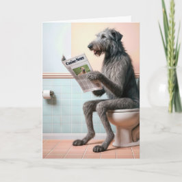 Irish Wolfhound Läsa en tidning Kort
