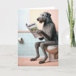 Irish Wolfhound Läsa en tidning Kort