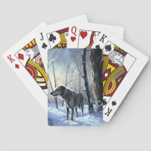 Irish Wolfhound Låt det snöa jul Casinokort