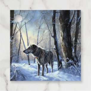 Irish Wolfhound Låt det snöa jul Gåvor Etiketter