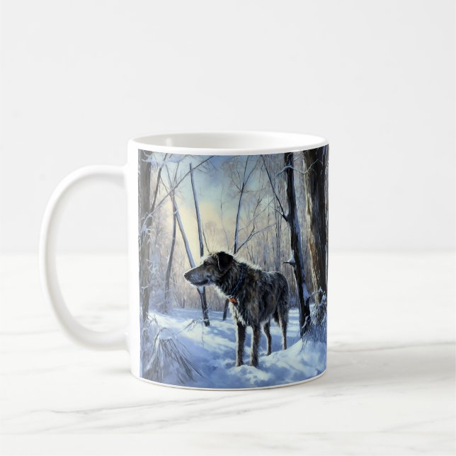 Irish Wolfhound Låt det snöa jul Kaffemugg (Vänster)
