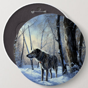 Irish Wolfhound Låt det snöa jul Knapp