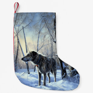 Irish Wolfhound Låt det snöa jul Liten Julstrumpa
