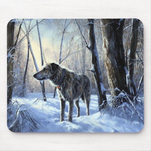 Irish Wolfhound Låt det snöa jul Musmatta (Framsidan)