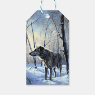 Irish Wolfhound Låt det snöa jul Presentetikett
