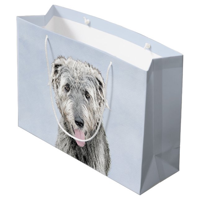 Irish Wolfhound Painting - Cute Original Hund Art (Baksidan Vinklad)
