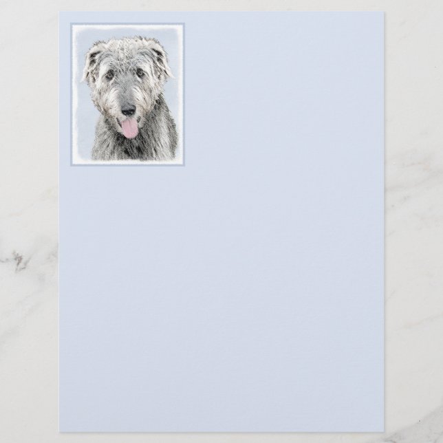 Irish Wolfhound Painting - Cute Original Hund Art (Framsida)