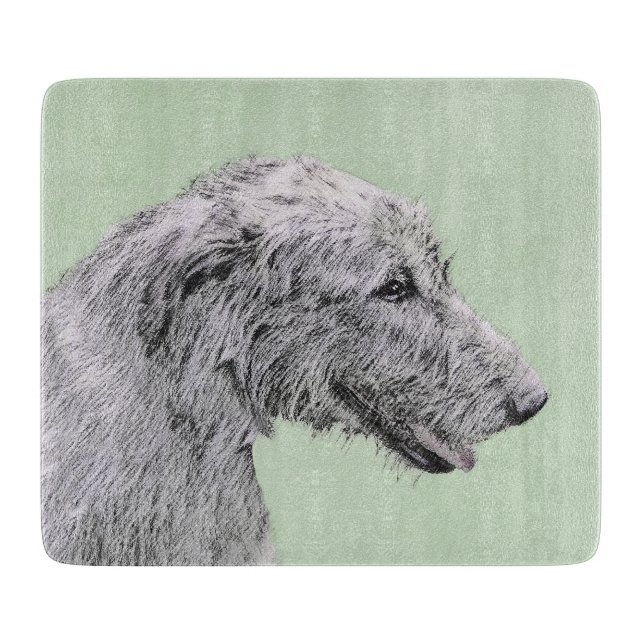 Irish Wolfhound Painting - Cute Original Hund Art (Framsidan)